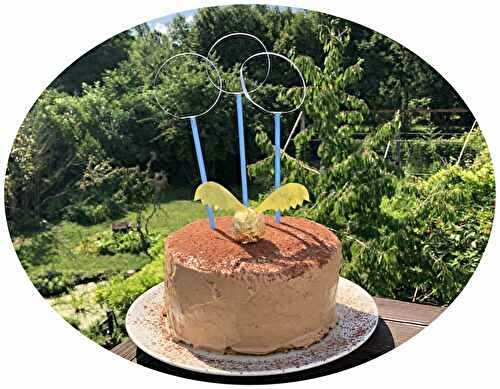 Layer cake Harry Potter aux pépites de chocolat & ganache montée au chocolat praliné 