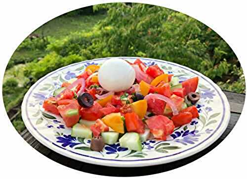 Salade aux légumes d'été, burrata & pickles d'oignons rouges - IG Bas