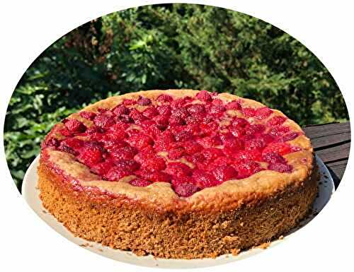 Tarte briochée à la farine semi- complète & framboises