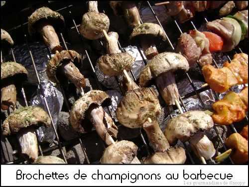 Brochettes de champignons au barbecue