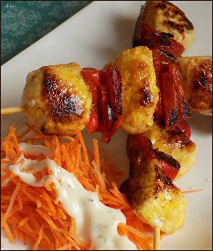 Brochettes de poulet au curry