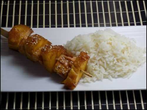 Brochettes de saumon et ananas