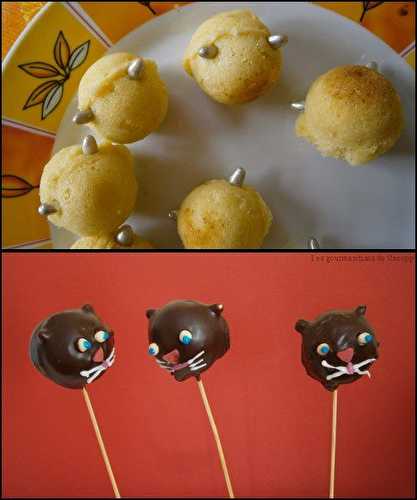 Cake pop chat noir