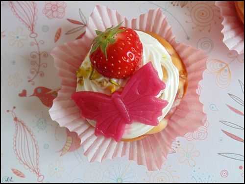 Cupcakes aux fraises et chocolat blanc