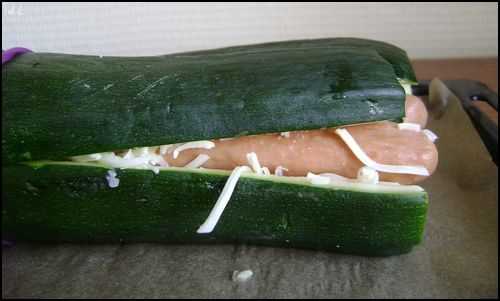 Hot dog de courgettes