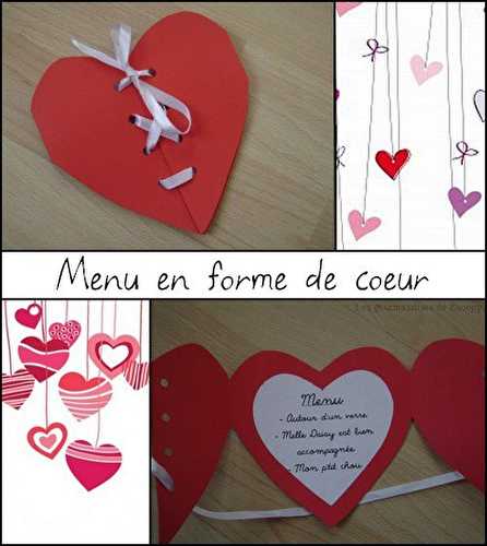 Idée bricolage: menu en forme de coeur