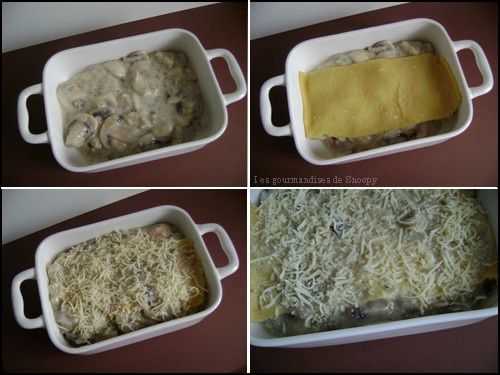 Lasagne poulet - champignons