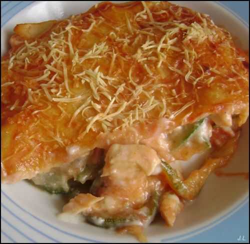 Lasagne saumon-courgettes