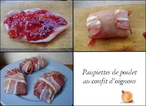 Paupiettes de poulet au confit d'oignons