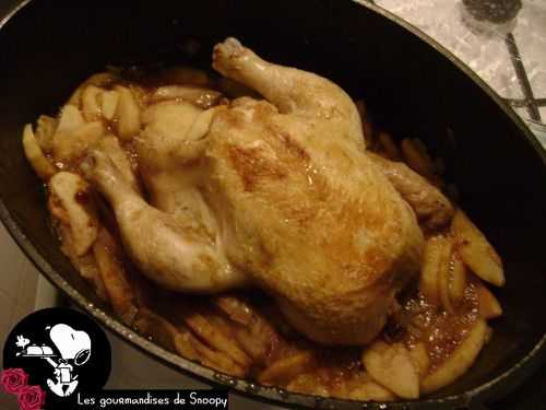 Poulet à la gueuze sauce aux pommes