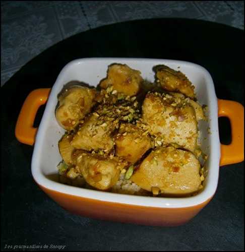 Poulet caramélisé au miel et à l'orange