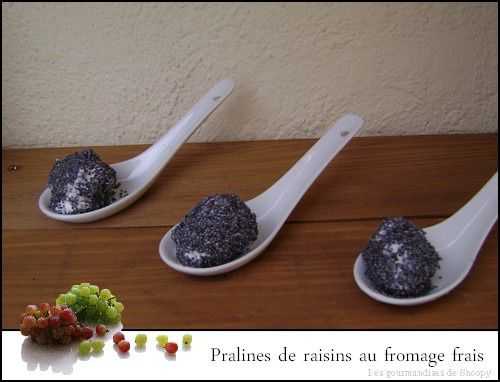 Pralines de raisins au fromage frais