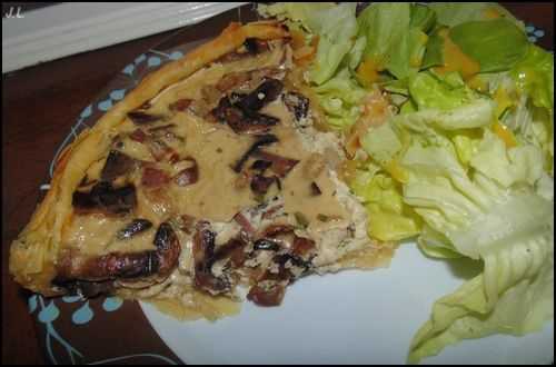 Quiche aux champignons et bacon