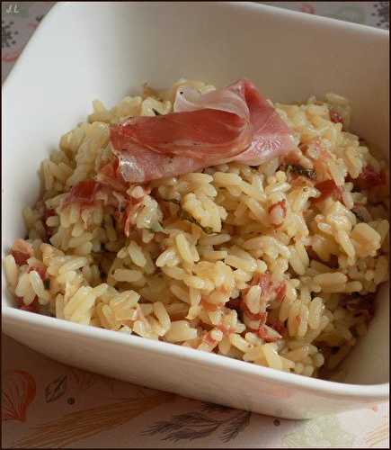 Risotto à la pancetta et aux herbes