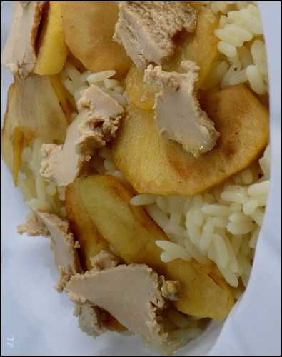 Risotto au foie gras et aux pommes