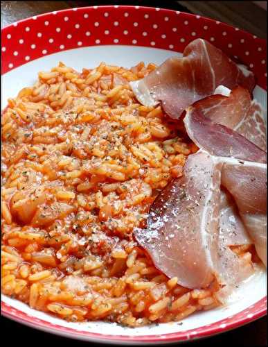 Riz à la tomate et jambon cru (recette cookeo)