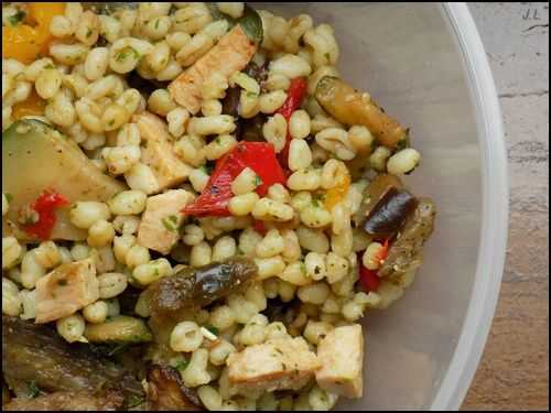 Salade de blé aux légumes grillés