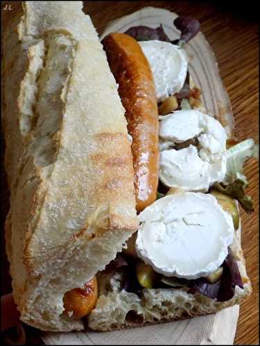 Sandwich merguez poire et chèvre