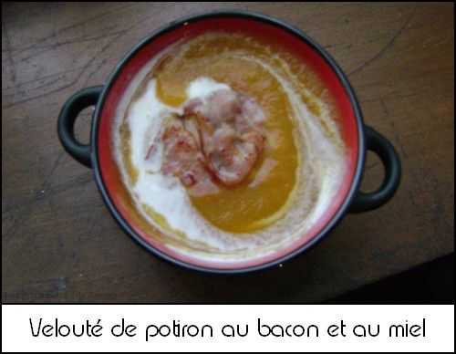 Velouté de potiron au bacon et au miel