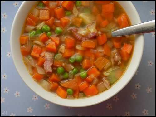 Petits pois carottes en bouillon