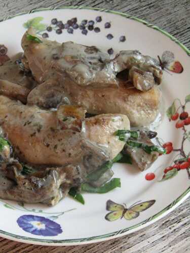 Poulet aux champignons et ail des ours