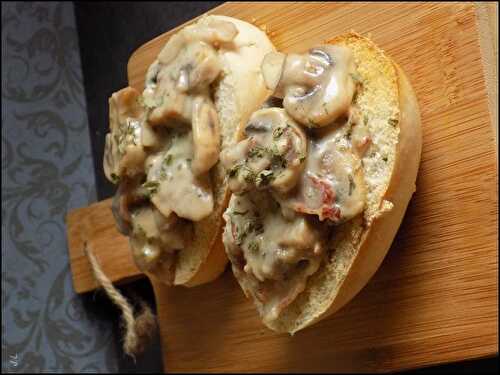 Bruschettas champignons bleu pancetta - Une toquée en cuisine