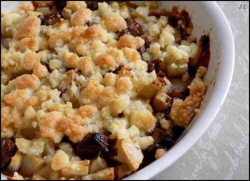 Crumble poire chocolat