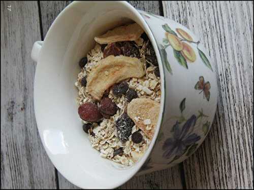 Muesli aux pommes et chocolat