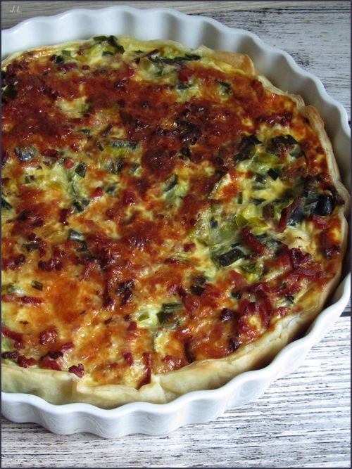 Quiche poireaux-lardons