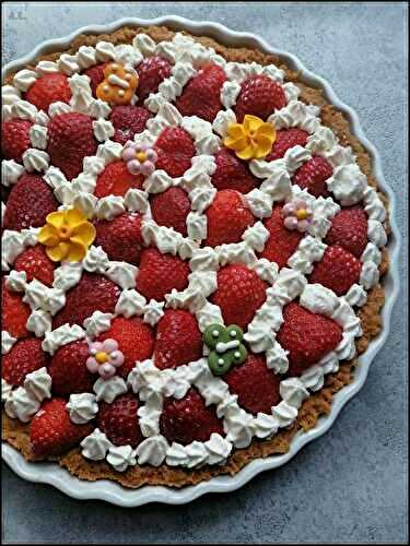 Tarte aux fraises, ganache au chocolat blanc 