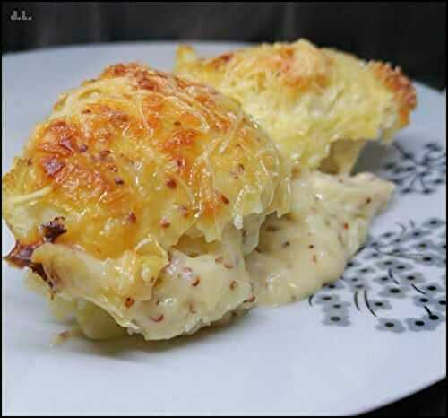 Gratin de chou fleur à la sauce moutarde et fromage 