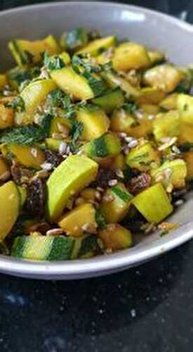 SALADE DE COURGETTES CONFITES A L'AIGRE DOUCE - UNE TOULOUSAINE EN CUISINE