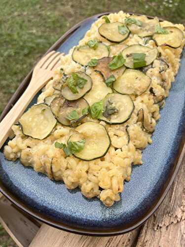 GRATIN PATES COURGETTES BASILIC 