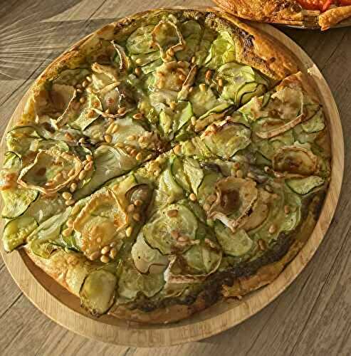 TARTE FINE AU PESTO COURGETTES CHEVRE BASILIC DU JARDIN