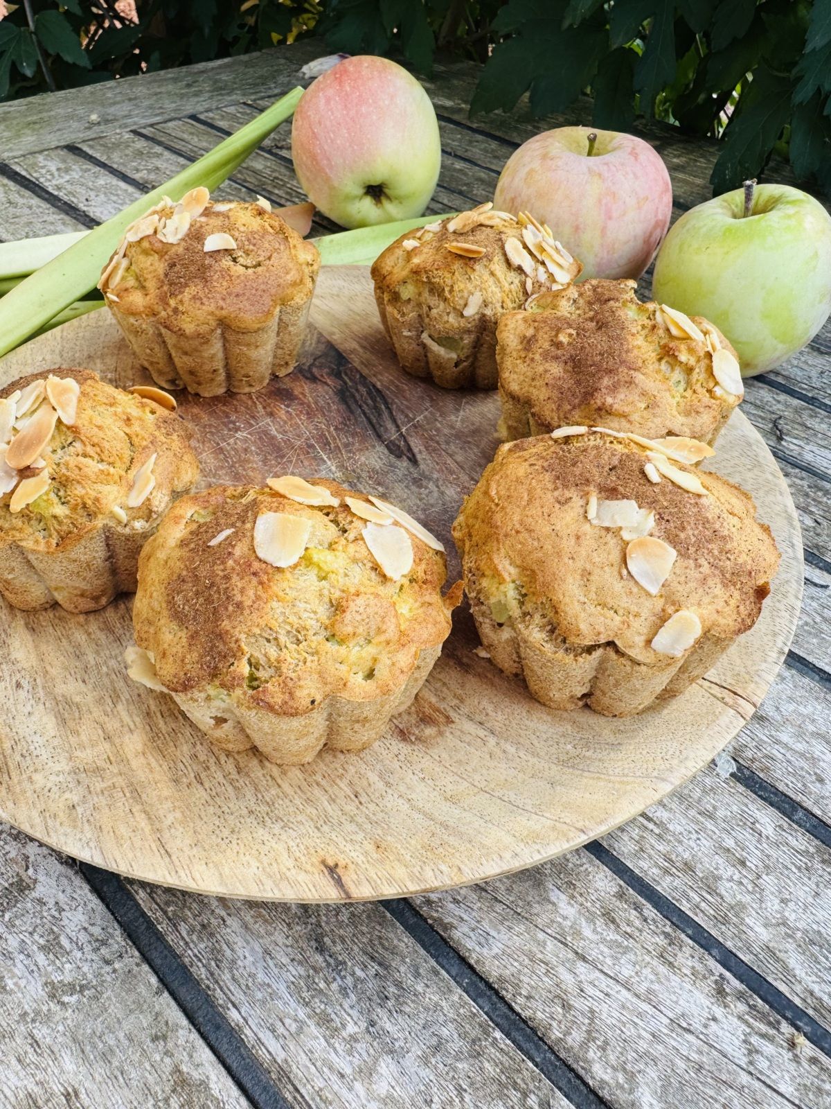 MUFFINS POMMES RHUBARBE SANS GLUTEN ET SANS LACTOSE