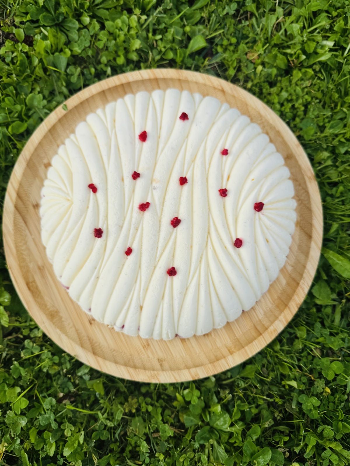 ENTREMET DUNE FROMAGE BLANC FRAMBOISES SUR DACQUOISE