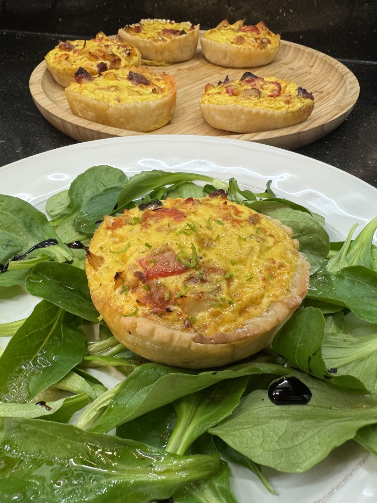 QUICHES MORUE CHORIZO A LA PORTUGAISE
