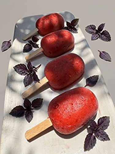 🍓 Mini magnums sorbet fraise & basilic 🌿