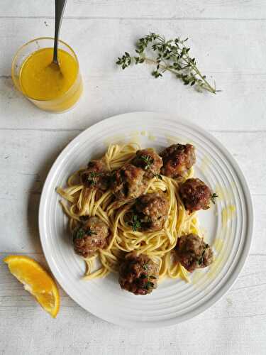 Boulettes de veau à l’orange et au thym citronné