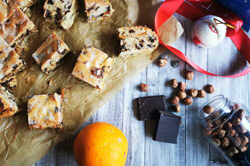 Carrés gourmands orange confite, chocolat et noisette