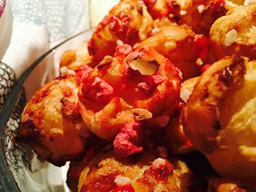 Chouquettes aux pralines roses