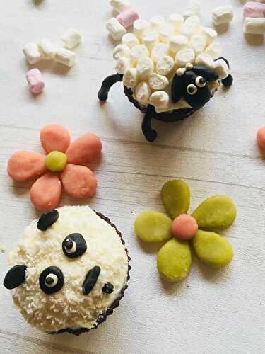 Cupcakes animaux: le mouton et le panda!