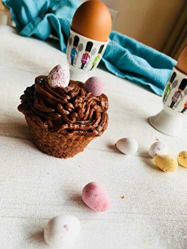 Cupcakes nids de Pâques au chocolat