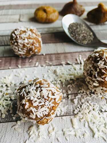 Energy balls figues, amandes, coco et graines de chia