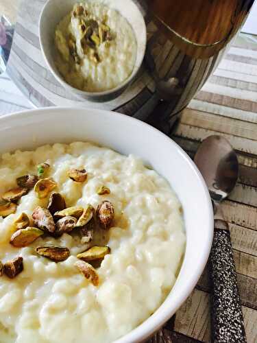 Riz au lait et pistaches caramélisées 