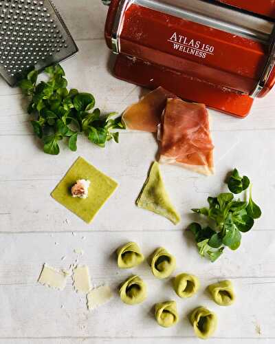 Tortellinis verts à la ricotta et au jambon de Parme