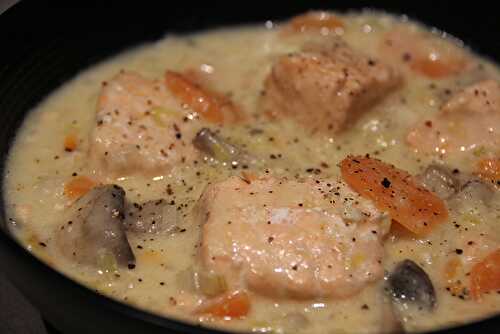 Blanquette de saumon et petits légumes