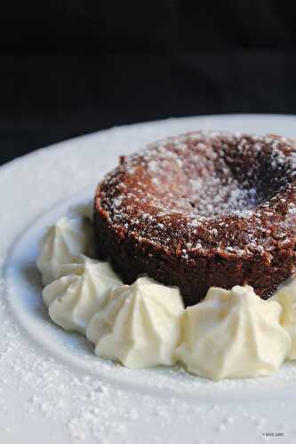 Coeur coulant au chocolat & chantily