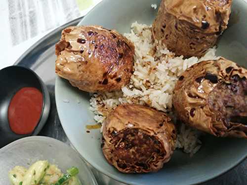 Bouchée au crabe et porc en feuille de tofu (recette chinoise) "hoi-jo"