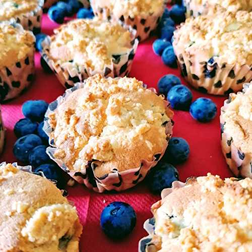 Muffins myrtilles citron et crumble amandes  - Valérie Passion Cuisine